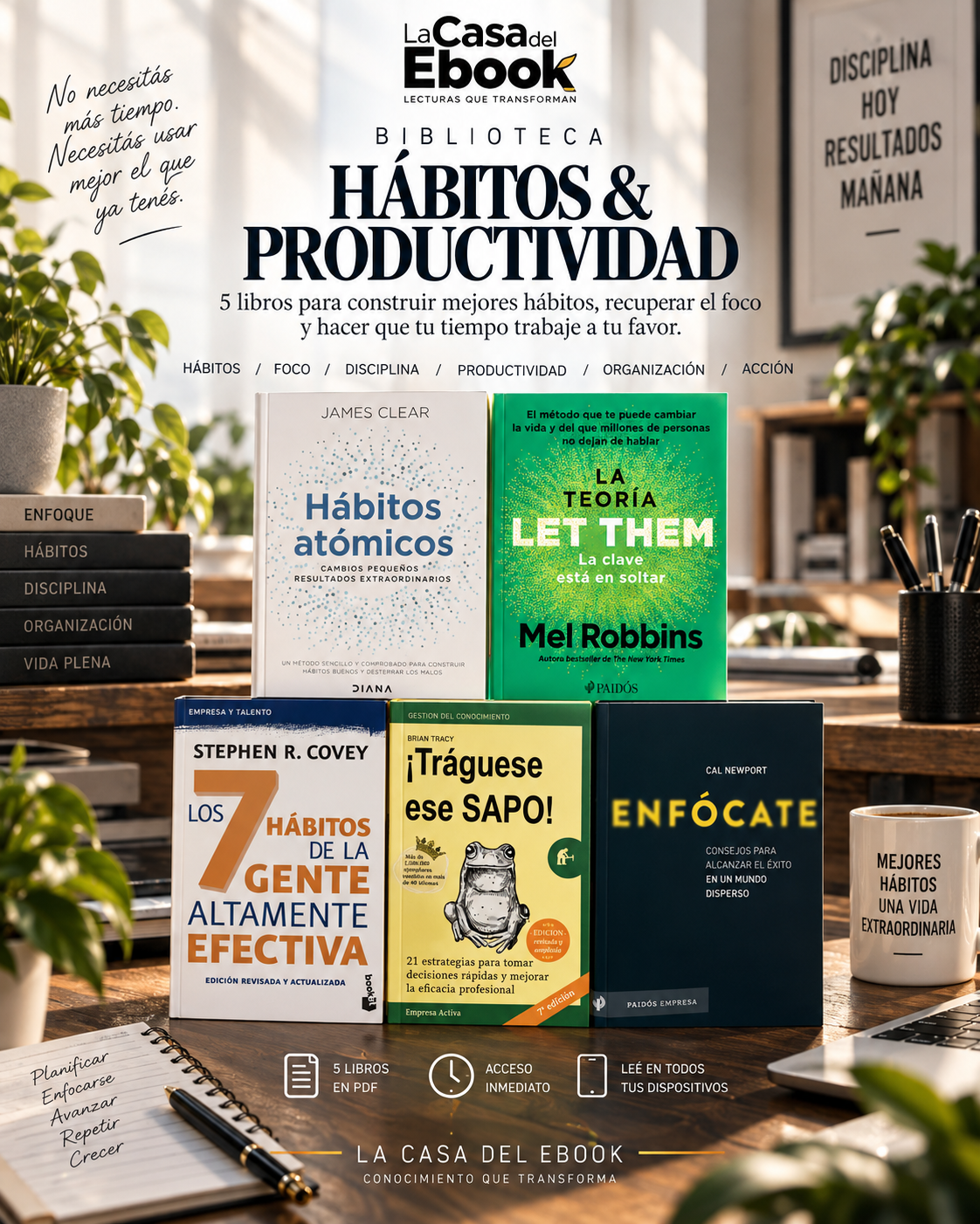 Combo Libros de Hábitos y Productividad x 5